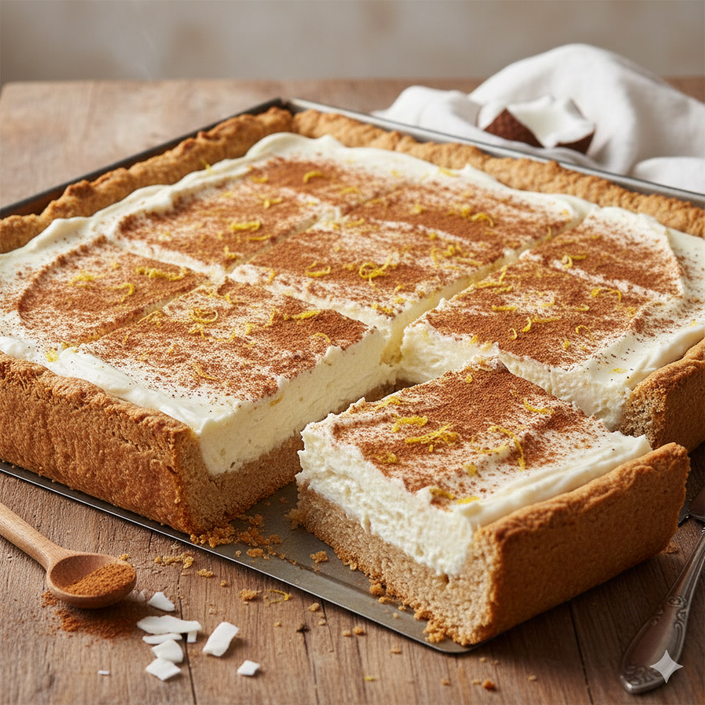 Kókuszkrémes tönkölylepény